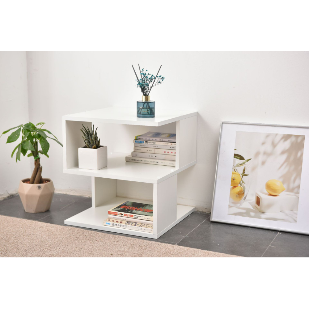 White 2-layer simple household bookshelf