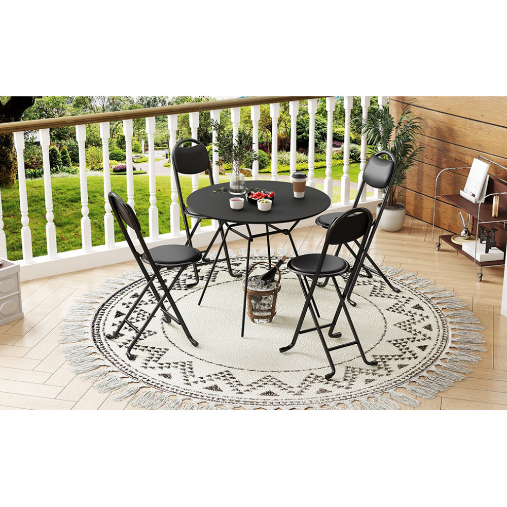 4pcs Folding Stool with Back, Cushioned Padded Folding Stool, Portable Folding Chairs for Outdoor Indoor Kitchen Shop Cafe(Expect Arrival Date 2025/6/30)