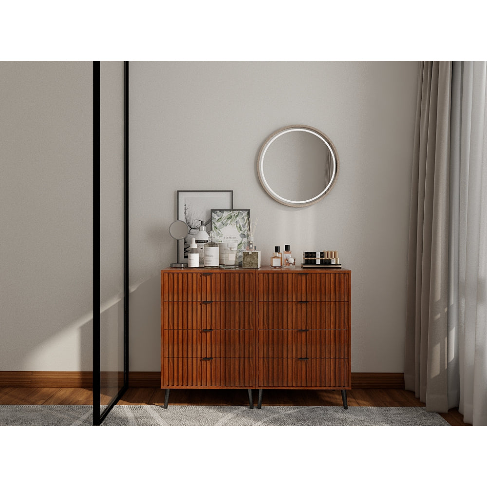 Wooden Chest of Drawers - Spacious Storage Organizer for Bedroom or Living Room, Modern Design with Multiple Compartments, Brown