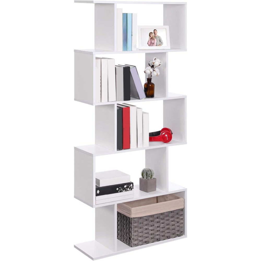Five layer simple household white bookshelf