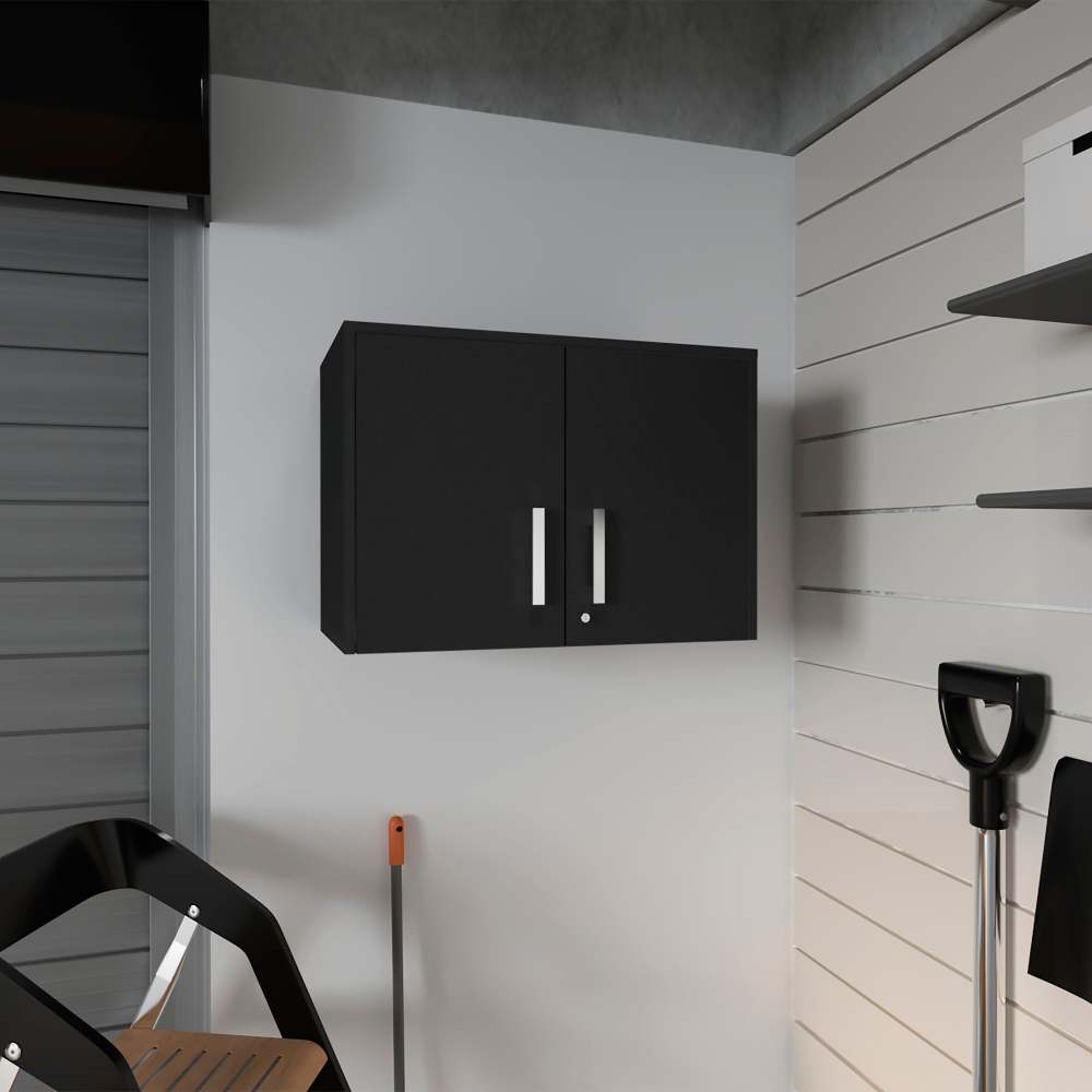 Black Wengue 2-Door Rectangle Wall Cabinet