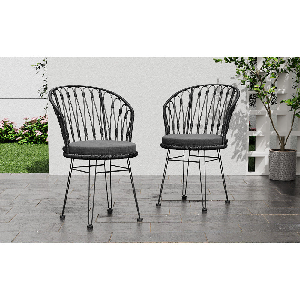 TAVON CHAIR,2PCS with 2 Cushions,Gray