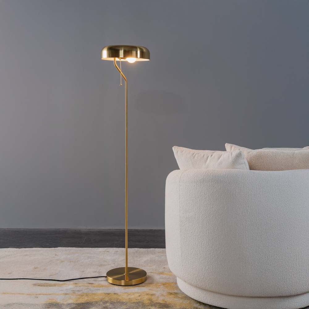 Tall Corner Floor Lamp for Living Room, Bedroom & Office Space Illumination, Spectra Floor Lamp - Gold outer and White inner 110~120V