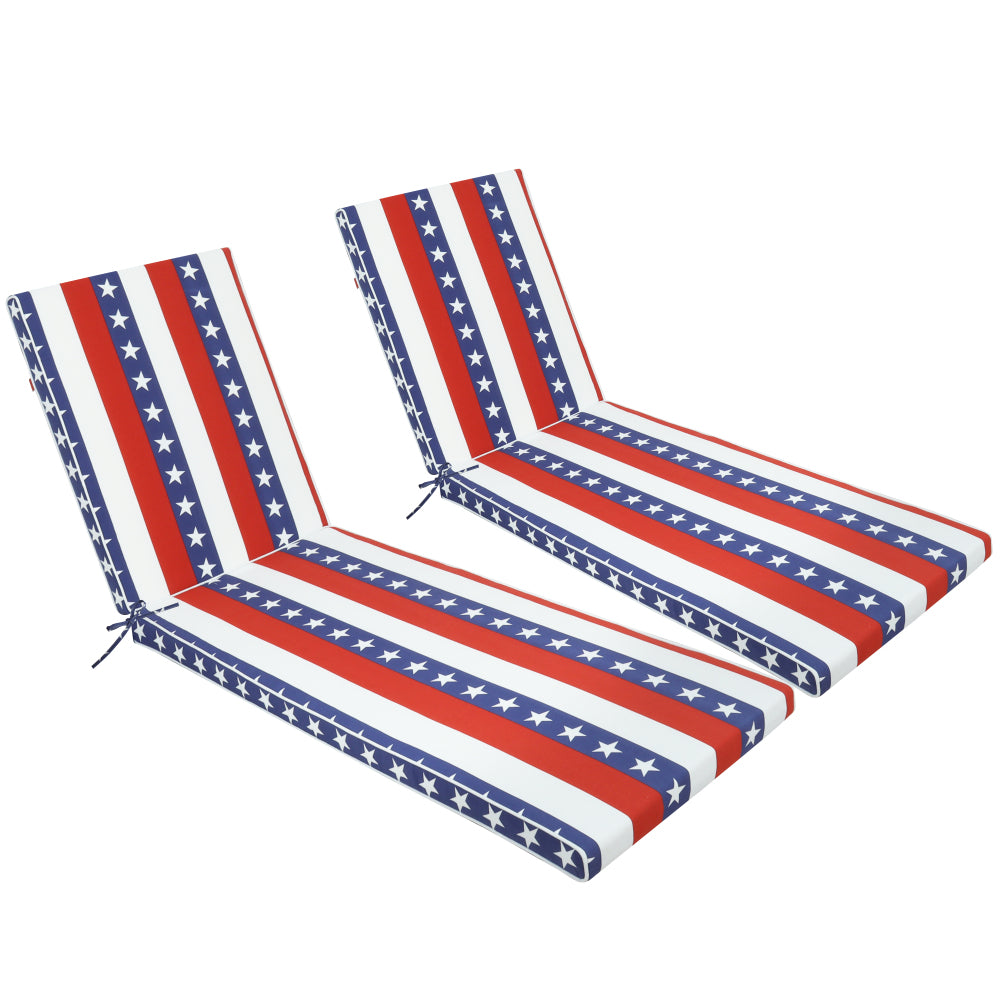 2PCS Set Outdoor Lounge Chair Cushion Replacement Patio Funiture Seat Cushion Chaise Lounge Cushion