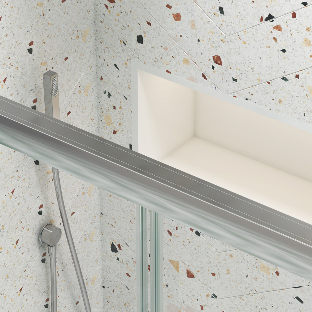 Bypass shower door, sliding door, with 1/4" tempered glass and Chromed finish 44-48"x70"