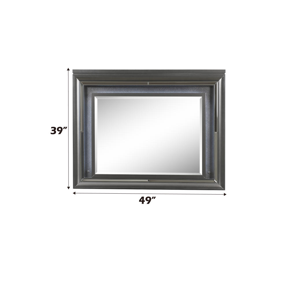 Sawyer Metallic Gray Finish Mirror W/Led
