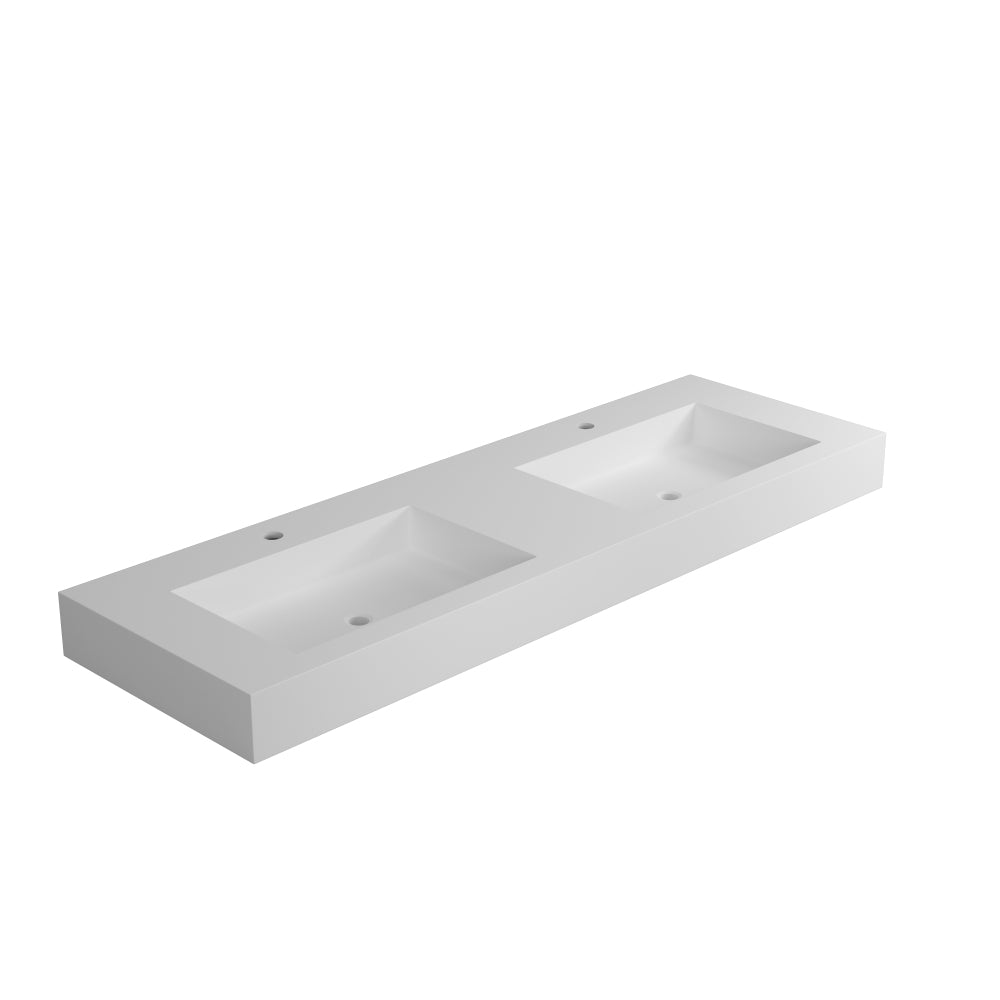 47" Solid surface wall hanging basin (double basin)