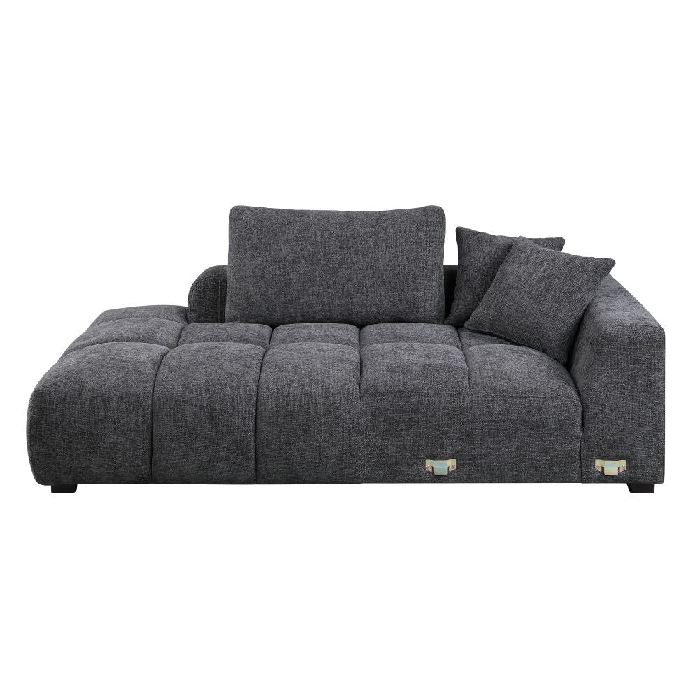 Chosen Gray Chenille Sectional Sofa with Toss Pillows and 1 Chaise