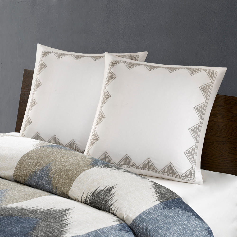 Cotton Embroidered Euro Sham White Euro Sham