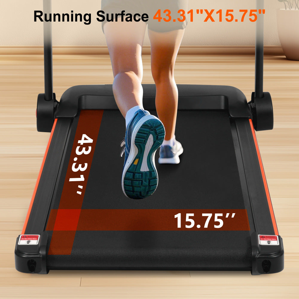 Treadmills for Home, 2.5HP Quiet Folding Treadmill with Heart Rate Sensor,  300lbs Weight Capacity, 7.5MPH, Incline Treadmill With USB Charge Station For Android & Bluetooth Speaker, 6 Shock-Absorbing