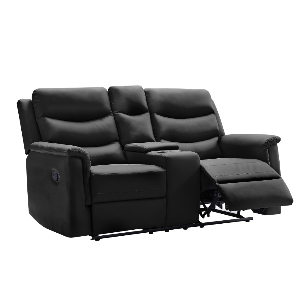 2-SEATER MOTION SOFA BLACK PU ( W22343699 / W223P149016 )