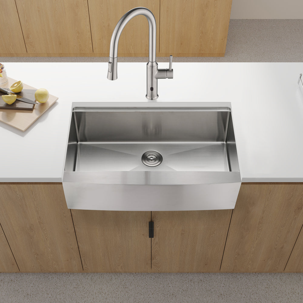 36x22x10"Farmhouse Apron Single Bowl Stainless Steel Kitchen Sink with Workstation