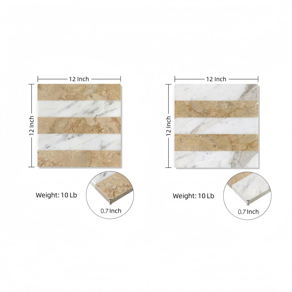12*12 Waterjet marble,White Gold 2 color, natural marble, for floor and wall,polished marble tile, natural stone, genuine marble, real marble, 1 box each pattern 4 pcs