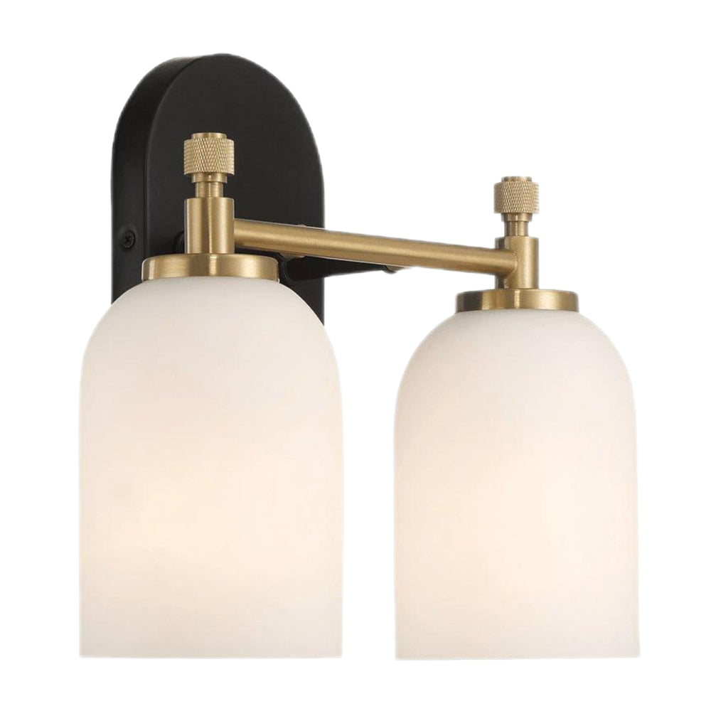 Vortex Traditional Style Two Lights Vanity Over Bathroom Mirror Wall Sconce with White Frosted Glass 12.25"W × 10.125"H × 5.5"E
