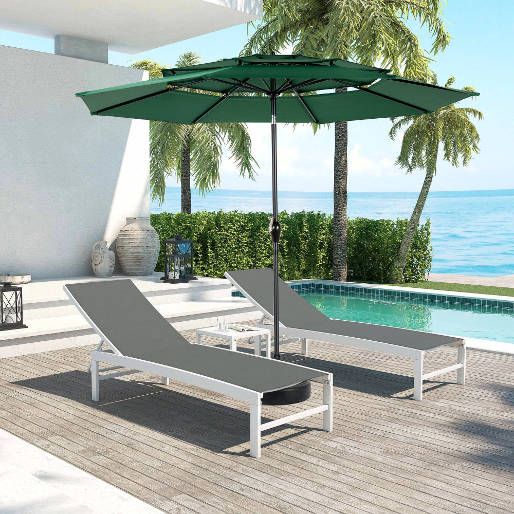 9FT Outdoor Patio Umbrella Outdoor Table Umbrella with Push Button Tilt and Crank, Market Umbrella 6 Sturdy Ribs , Deck, Backyard, Pool (Base Not Included)  -  ( Blue )