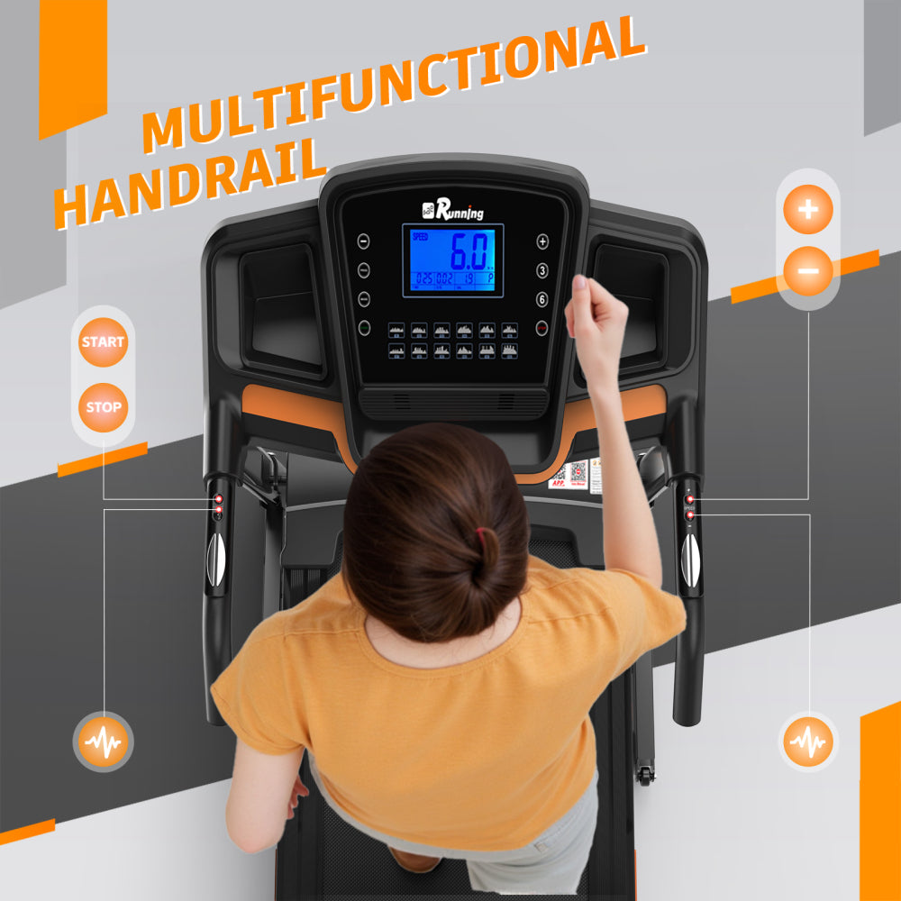 Foldable Treadmill with Incline, Folding Treadmill for Home Electric Treadmill Workout Running Machine, Handrail Controls Speed, Pulse Monitor,APP