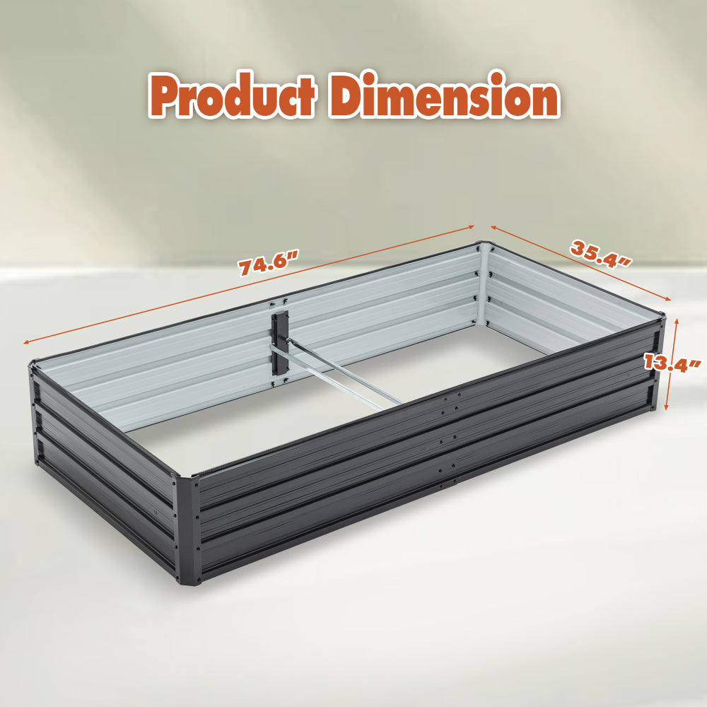 6x3x1 FT Metal Raised Garden Bed Outdoor Reinforced Galvanized Rustproof Colored Steel Planter Boxes for Vegetables, Raised Beds for Growing Flowers Herbs Succulents