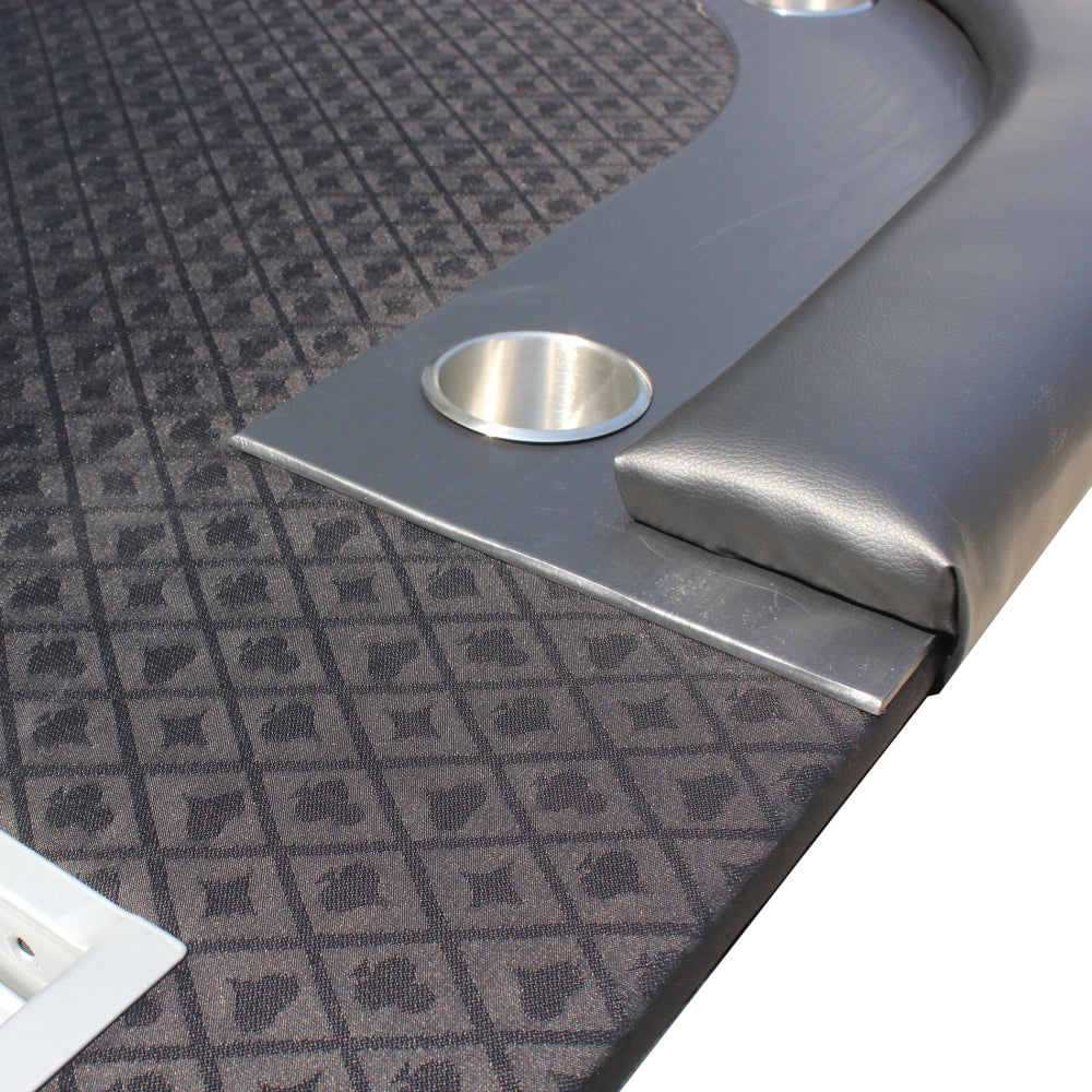 96" Poker Table for Casino Game Texas Holdem Oval Black Waterproof Felt with Racetrack