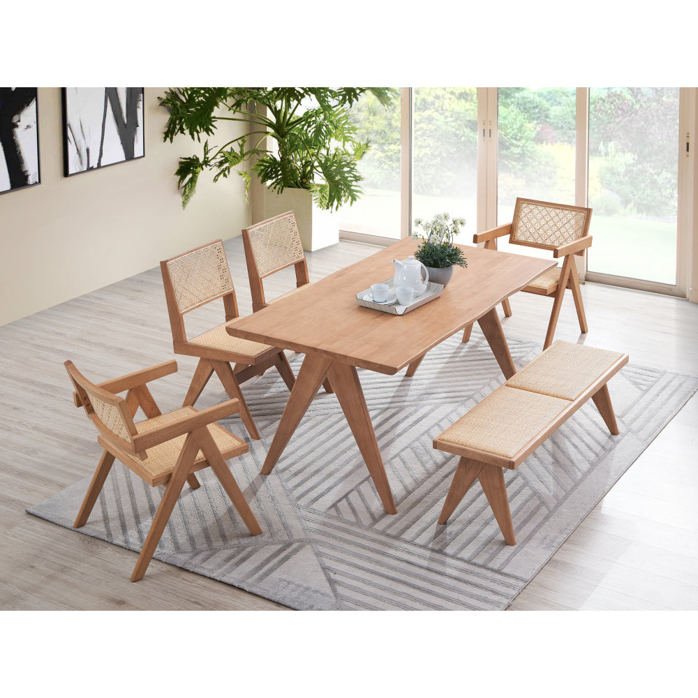 Velentina Rattan & Natural Finish Dining Table