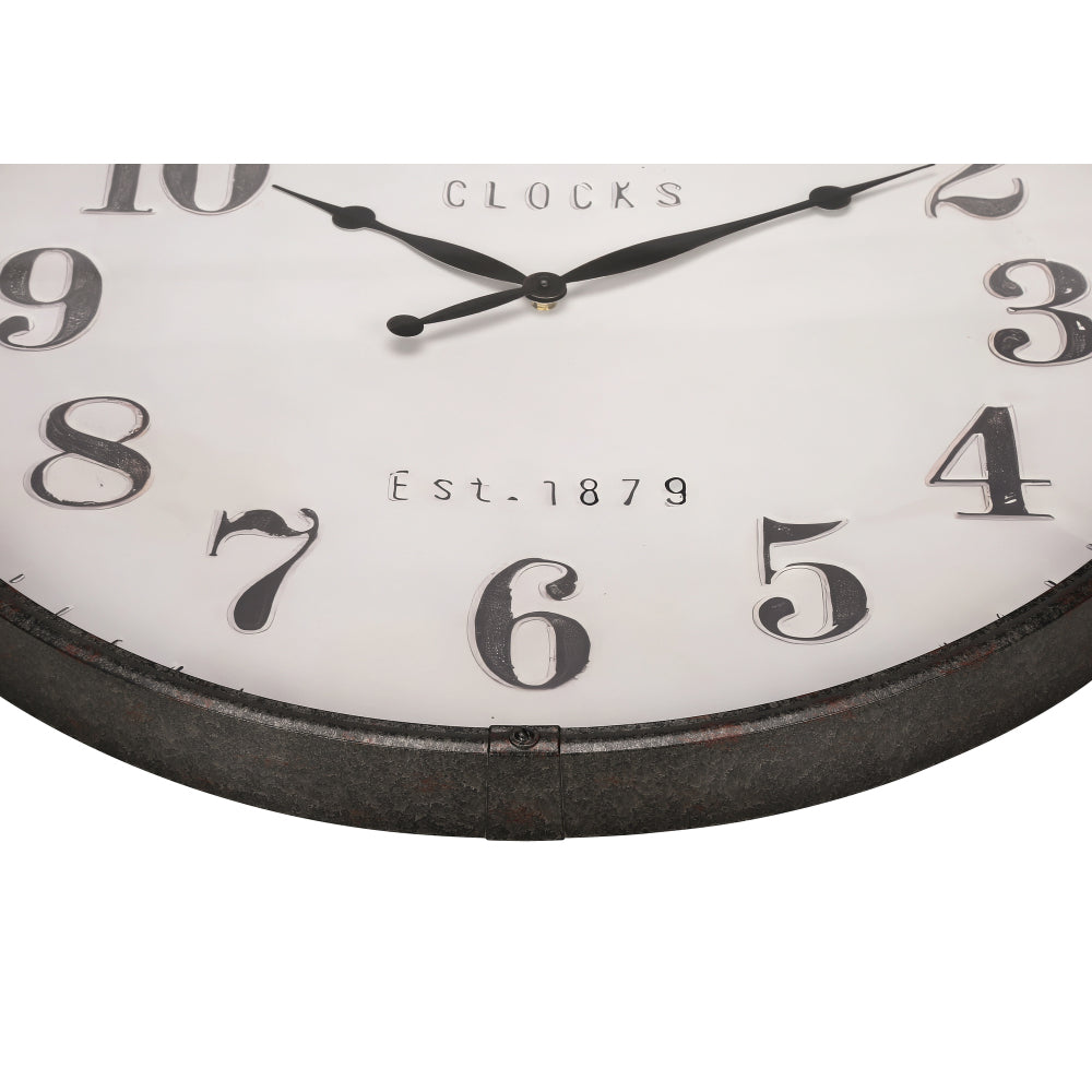 Clocks, 30" Round, Large Oversized, Wall Clock, Brown, Transitional