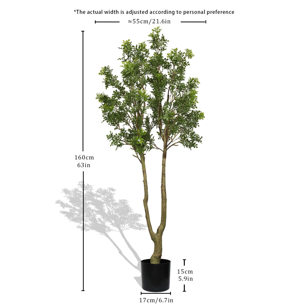 Artificial Olive Tree, 160cm Tall Faux Potted Plant with Olive Branches and Fruits for Indoor Home, Office, or Living Room Decoration, 1pc/set