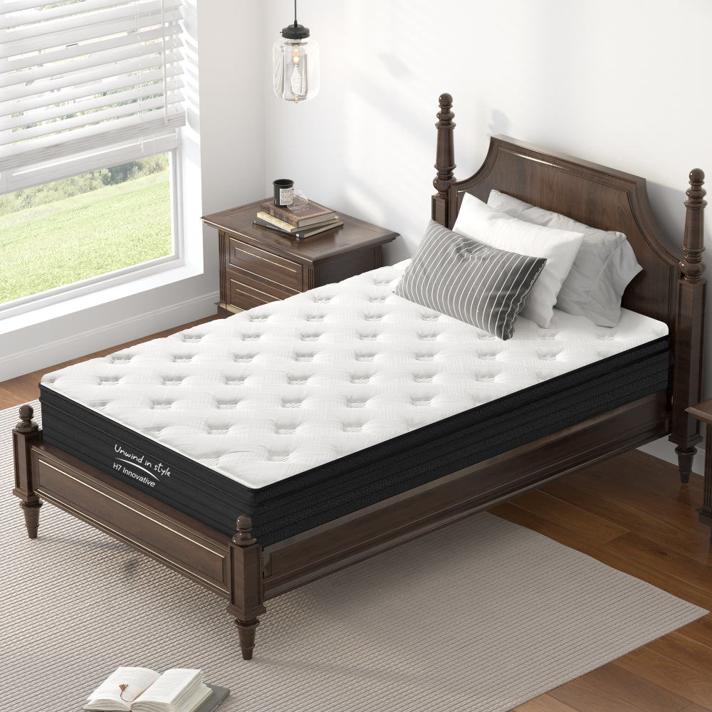 Queen Size Mattress,12 Inch Hybrid Mattress, Individually Pocketed Innerspring, Medium Firm