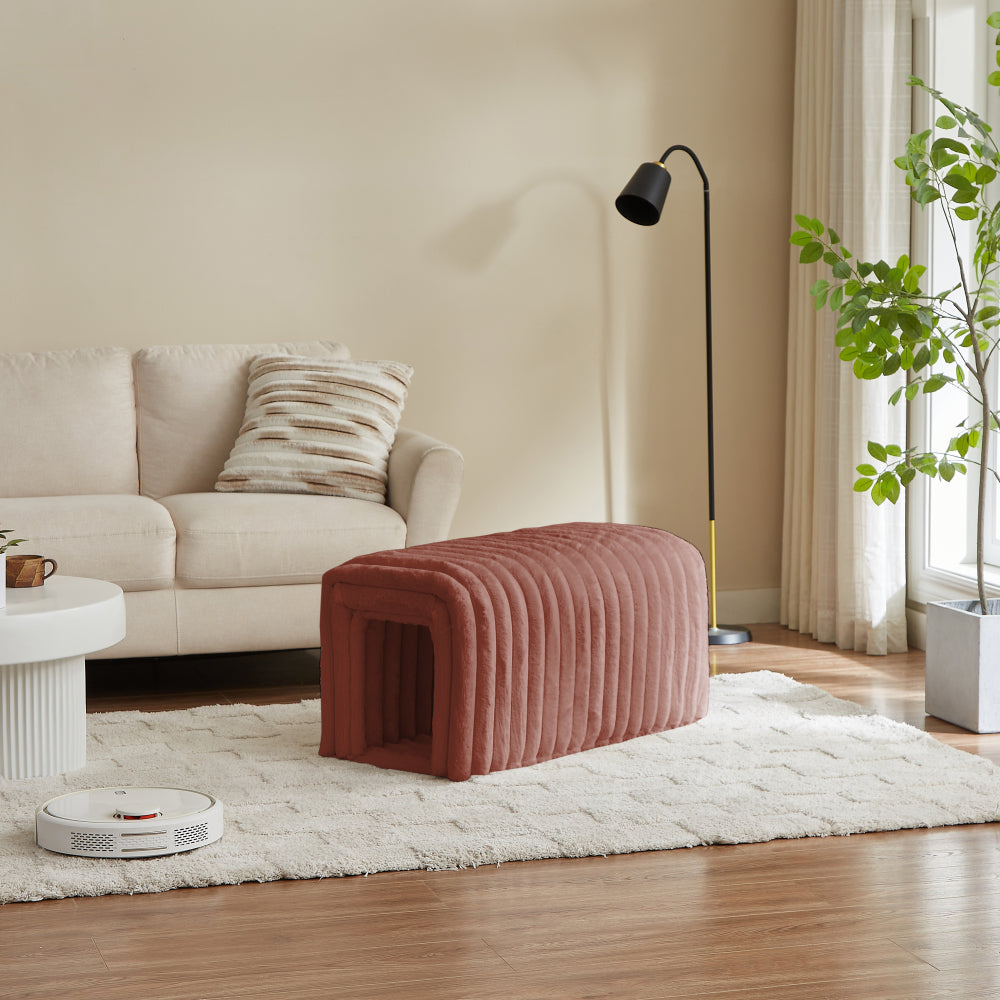 Ottoman Storage Bench Pet Supplies  Corduroy Bench Cat's nest to hide  For the Living Room, Entryway and Bedroom