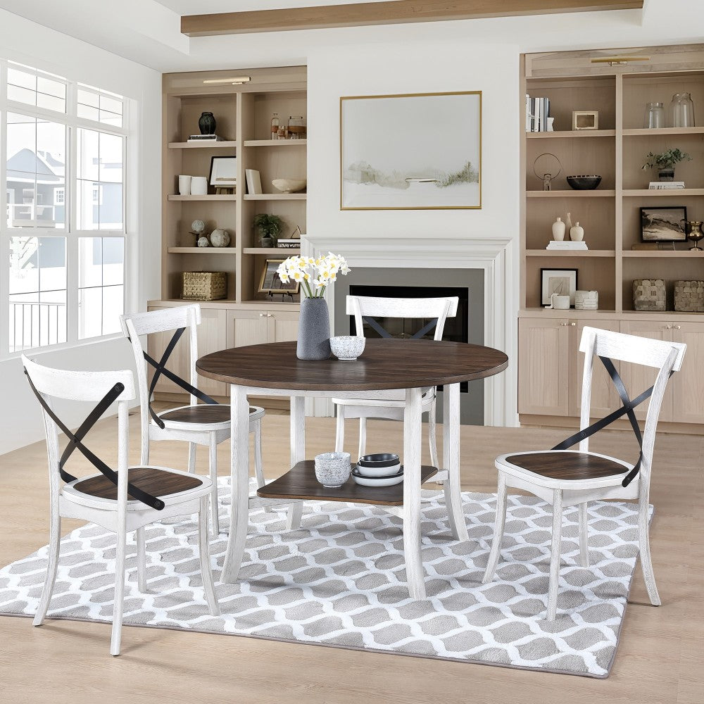 WOODHOMER Round Dining Furniture Set 1Table with 4 chair