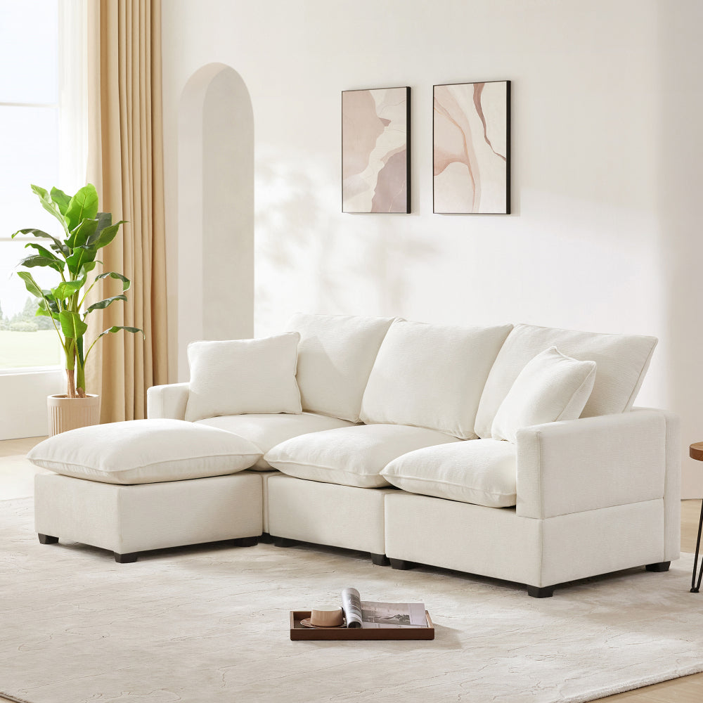26*26" Ottoman Module for Modular Sectional Sofa,Wide Seat,Chenille,2 Colors