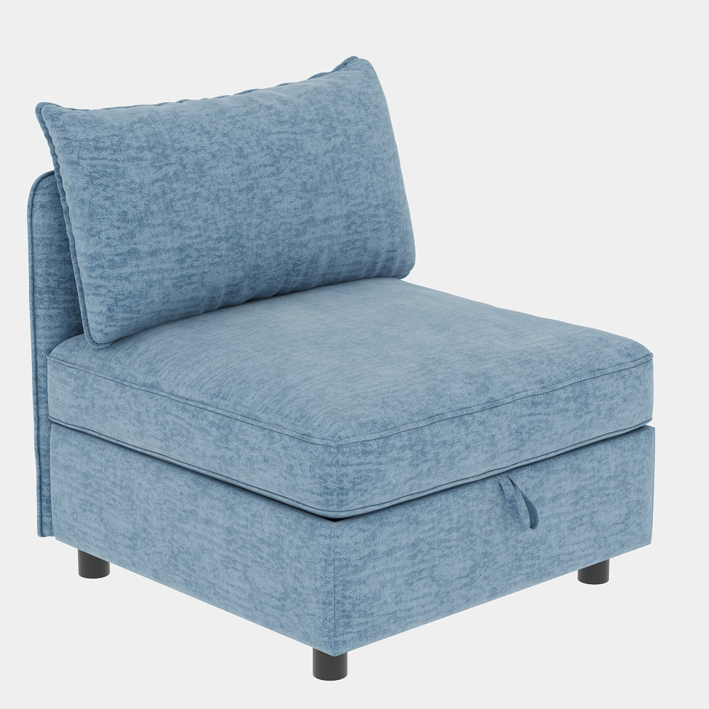 Armless Seat for Modular Sectional Sofa, Convertible Sofa Seat With Storage, Sleeper Sectional Sofa Set, Fabric Flexible Modular Combinations for Living Room(2PCS)