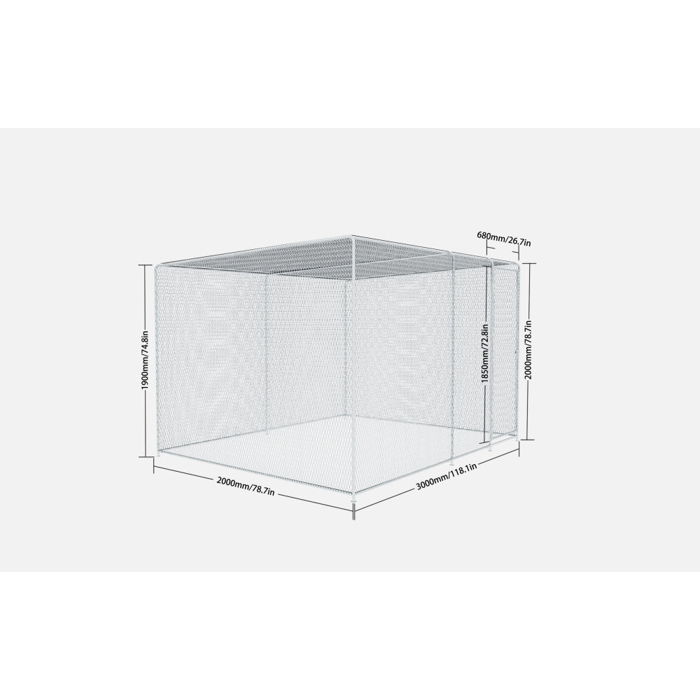 Chicken Coop 9.8x6.5x6.5FT Chicken Run Pen for Yard, The net is green