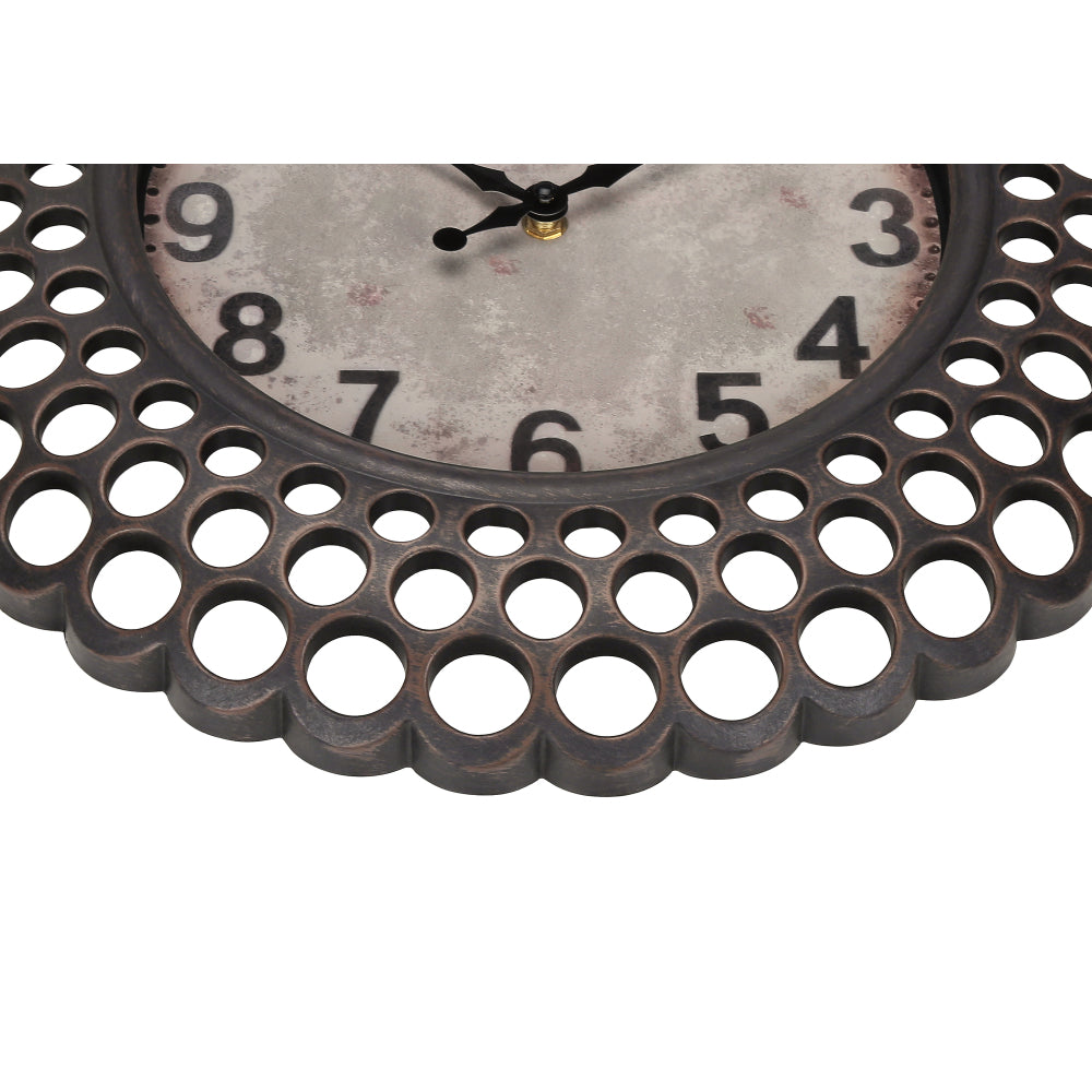 Clocks, 16" Round, Wall Clock, Dark Brown, Transitional
