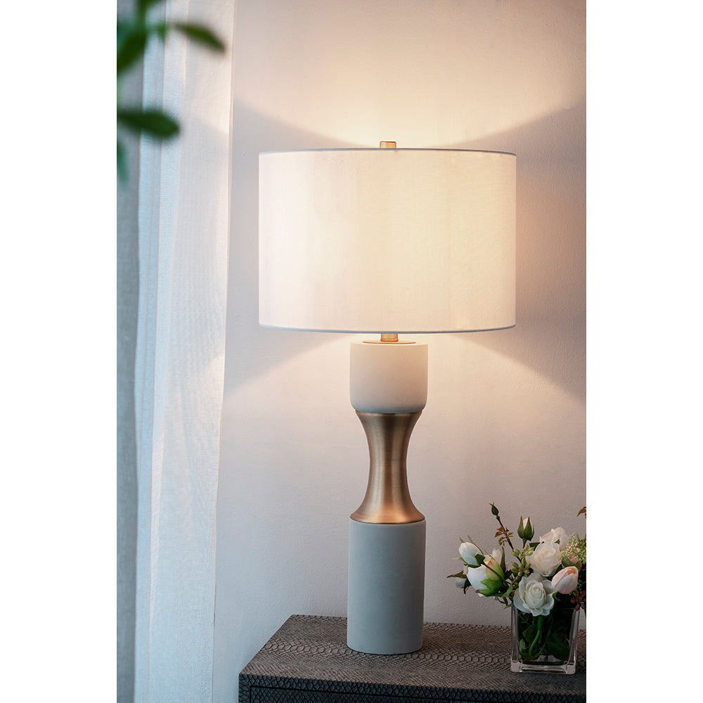 16x16x29.8" Gold and Black Table Lamp with Contemporary Disc Design