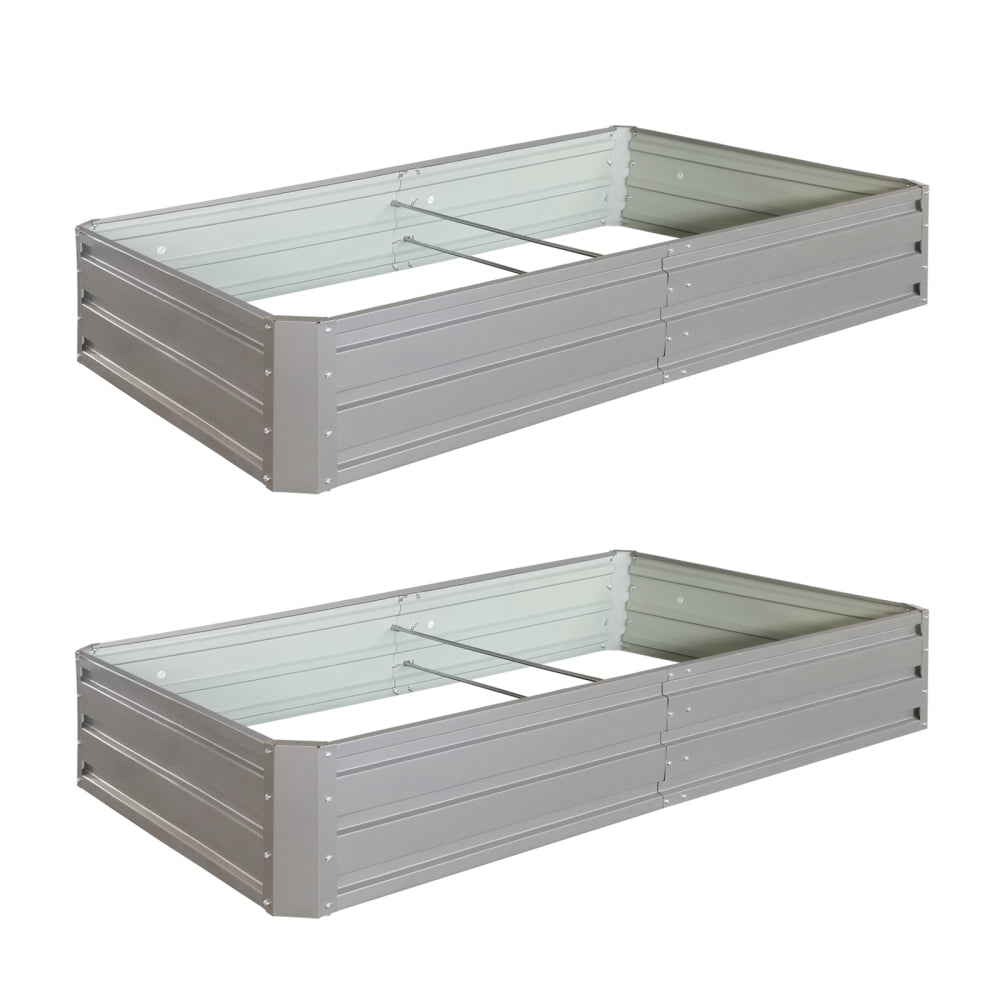 6 x 3 x 1 ft (2 pack) Metal Garden Bed,Outdoor Planter Box Metal Patio Kit Planting Bed for Vegetables Flowers Herb,Green