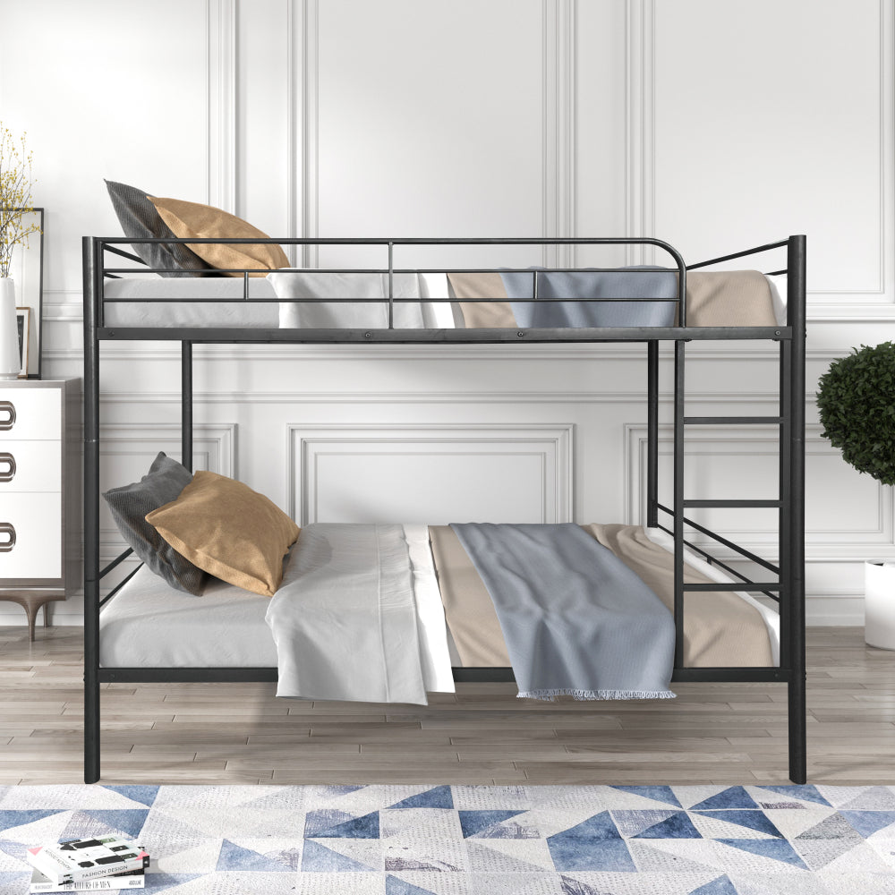Metal Twin over Twin Bunk Bed with Vent Board/ Heavy-duty Sturdy Metal/ Noise Reduced/ Safety Guardrail/ CPC Certified