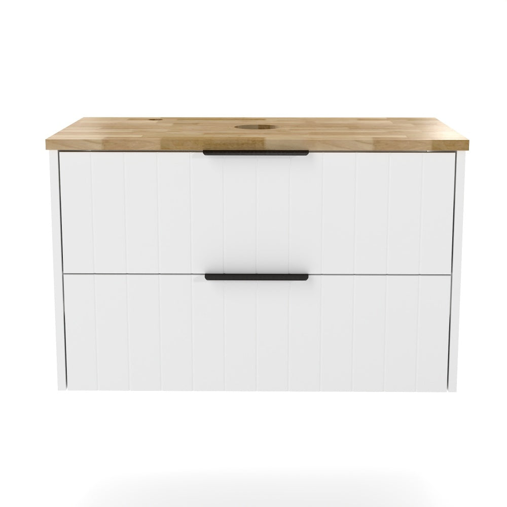32-Inch bathroom vanity,only cabient,Solid wood top, double drawer design, drawer line shape,Soft-Close System,White+Natural