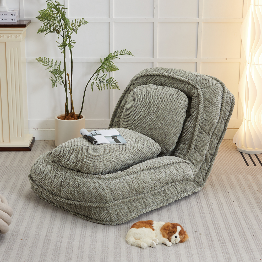 [VIDEO provided] Human Dog Bed ,Lazy Sofa Couch ,5 Adjustable Position,sit,sleep,fold,suit to put in bedroom, living room ,Space Saving Design ,Brown
