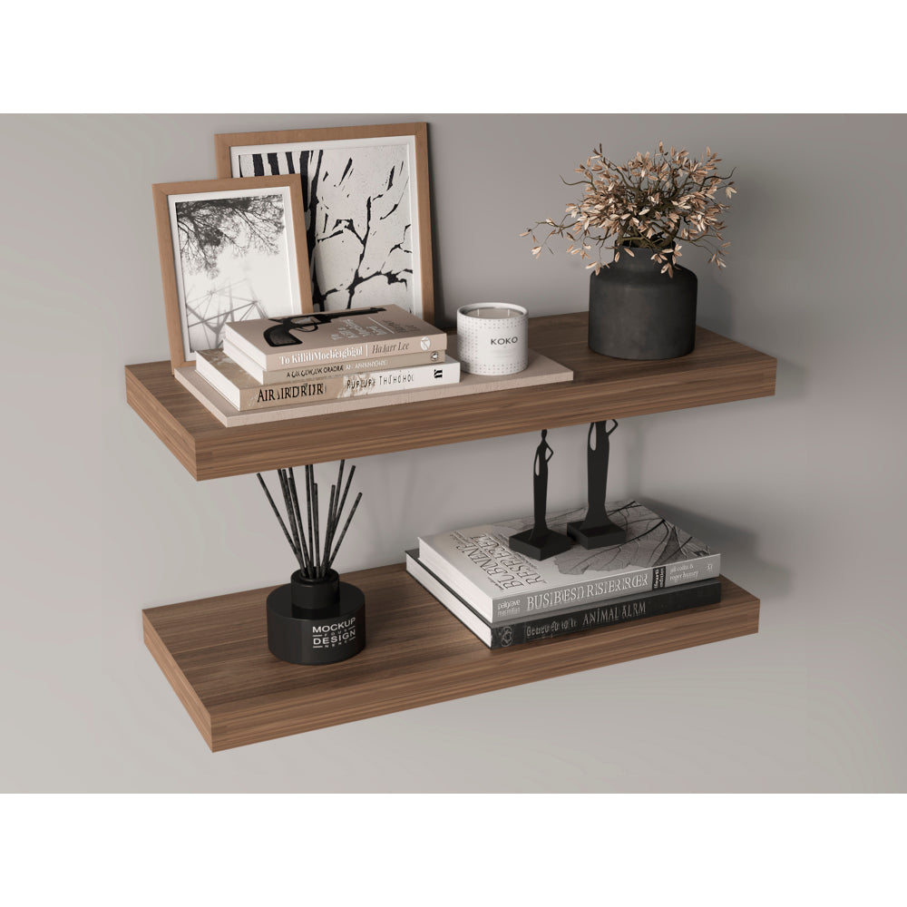 Ecco 31.5" Wide  Floating Shelves Set of 2, Shelves for Wall Decor for Bedroom, Bathroom Storage Shelves, Book Shelves for Living Room