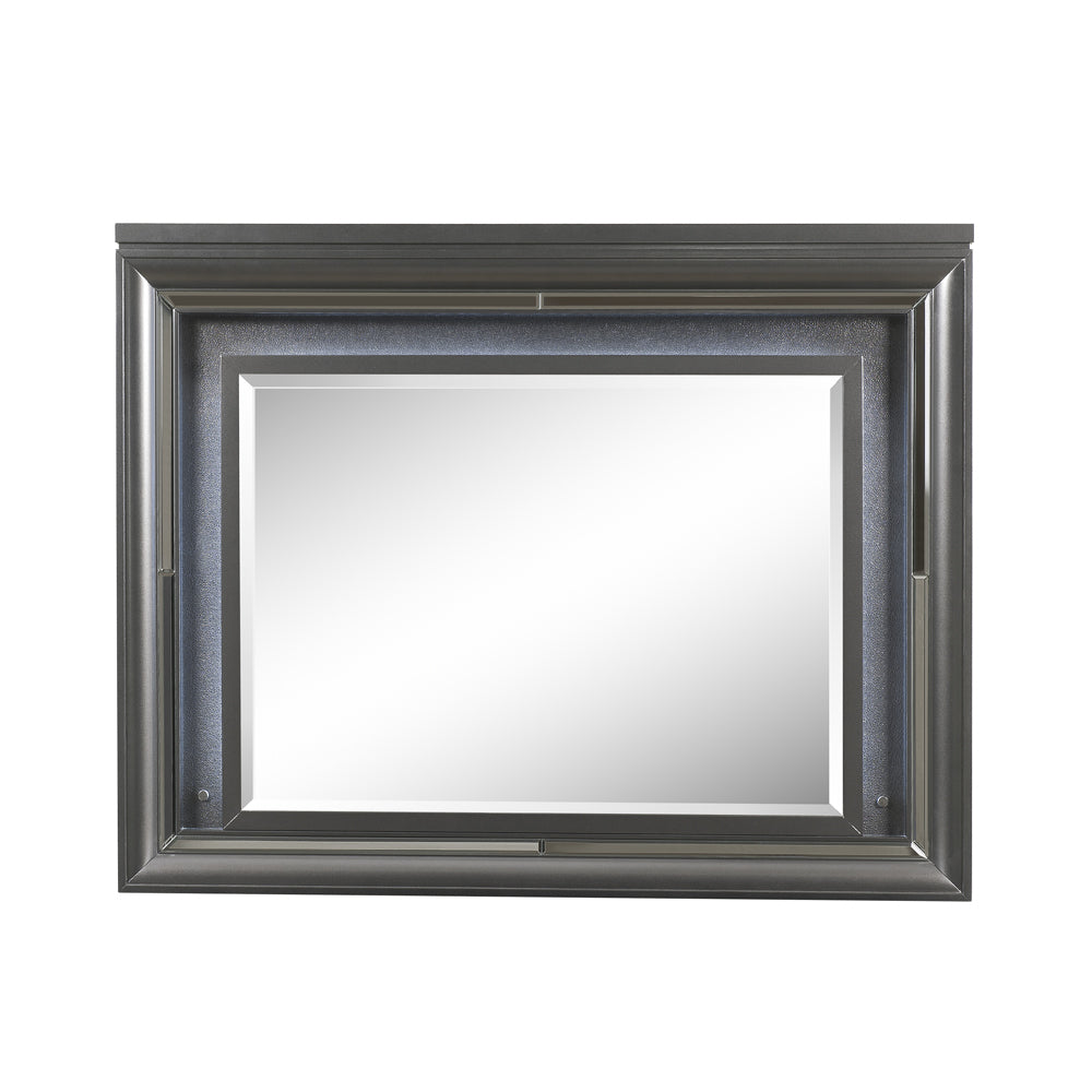 Sawyer Metallic Gray Finish Mirror W/Led
