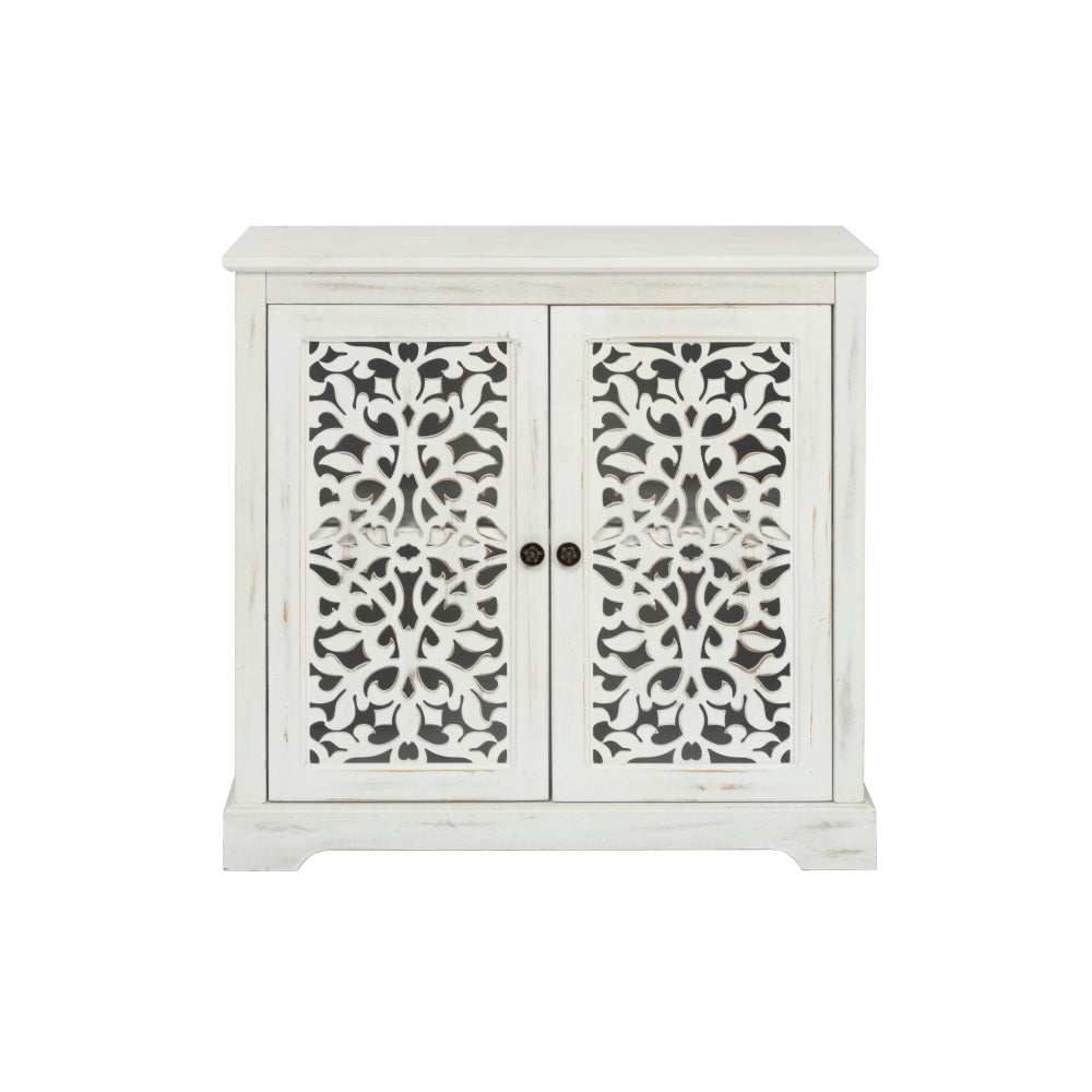 Antique Sideboard Storage Cabinet, Vintage Accent Cabinet, 2 carving Doors Buffet Server Console Cabinet for Kitchen Dining Room Living Room Hallway