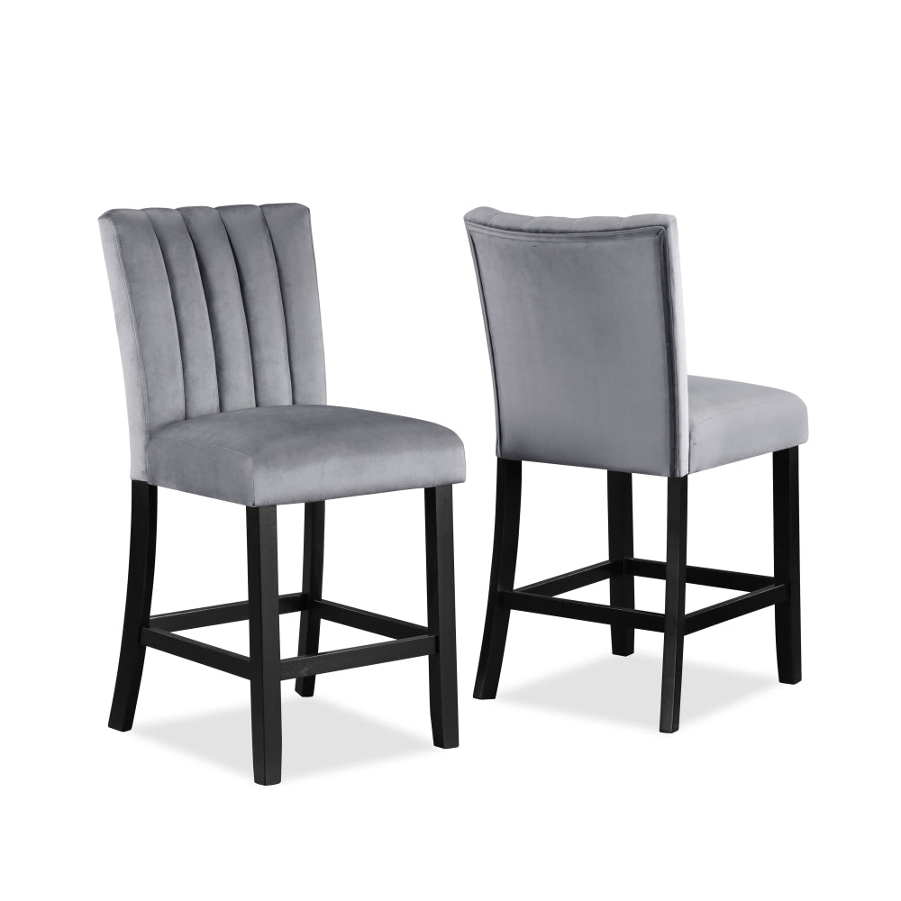6-Piece Contemporary Dining Set Rectangular Faux Marble Table Top Black Finish Upholstered Chairs Bench Channel Tufting Wooden Solid Wood Dining Room Kitchen Furniture