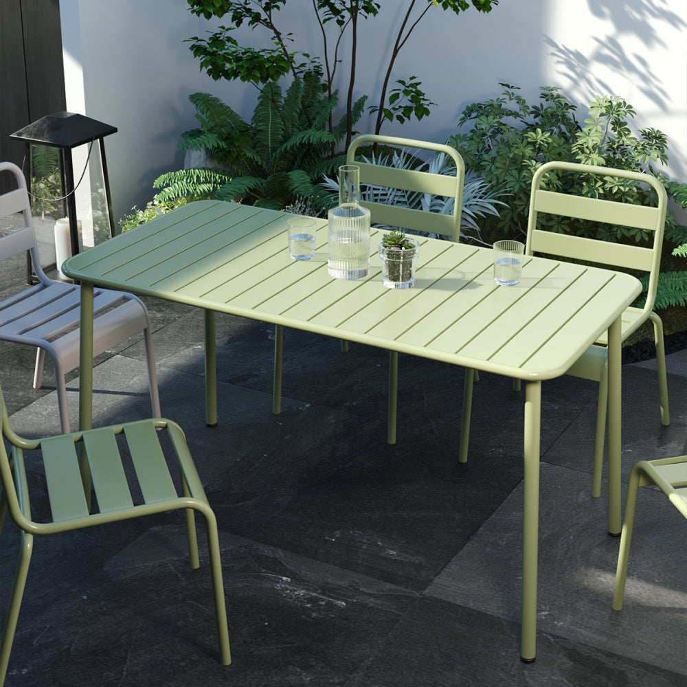 Sella long table (green) outdoor dining table villa courtyard balcony table outdoor leisure table simple garden waterproof table