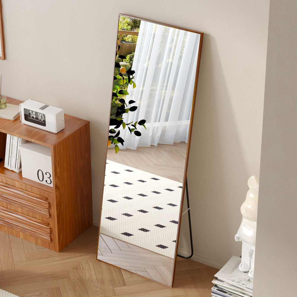 Clean and beautiful solid wood frame full-length mirror, dressing mirror, bedroom porch, decorative mirror, clothing store, floor standing large mirror, wall mounted. 65 "* 23"