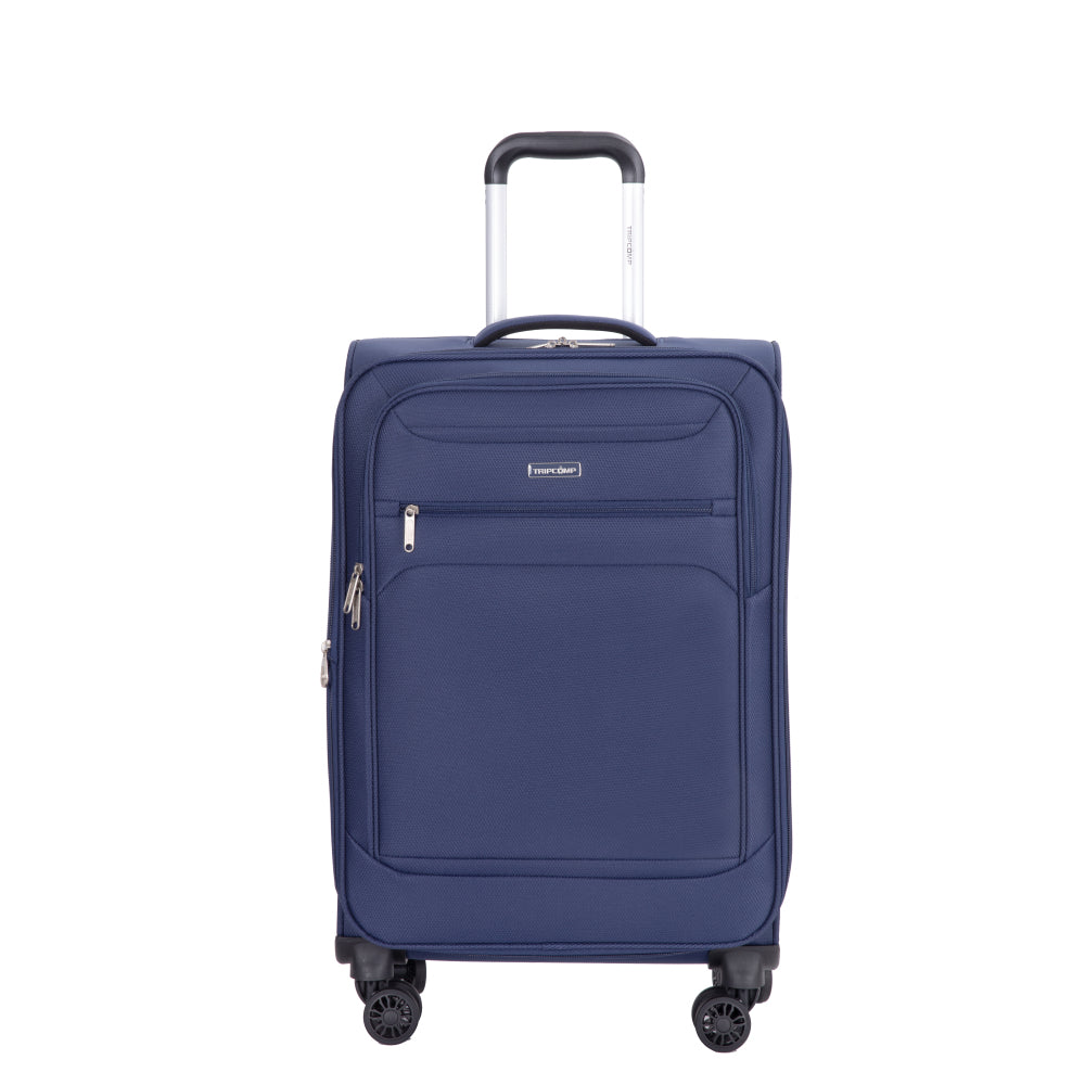 3-Piece Set (18/Travelbag/toiletry bag) ,Softshell Suitcase Spinner Wheels Terylene Polyester Luggage Sets Carry On Suitcase Luggage Lightweight Durable Suitcase Blue