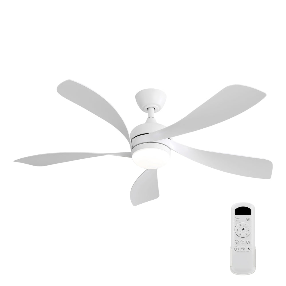 (Same as W882P147262) 52 Inch Modern Ceiling Fan With 3 Color Dimmable Led Light 5 ABS Blades Remote Control Reversible DC Motor
