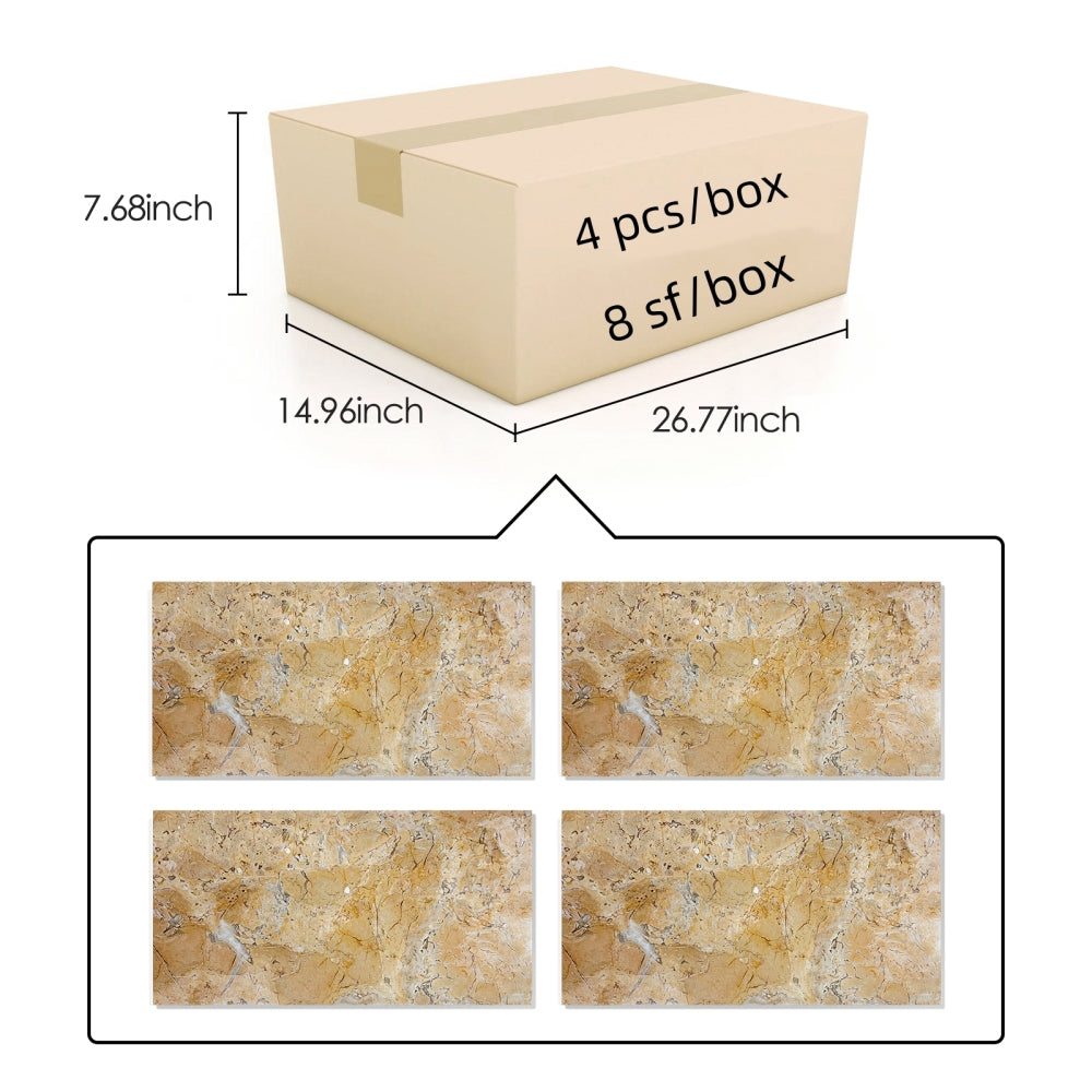 12*24 Gold Yellow Beige natural marble, for floor and wall, polished marble tile, natural stone, genuine marble, real marble, 1 box 4 pcs