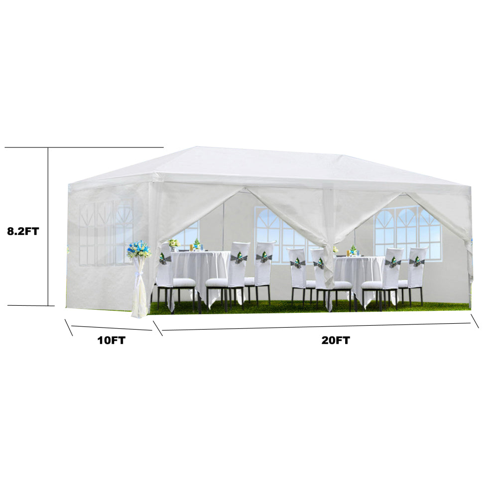 10x20' Outdoor Garden Gazebo Wedding Party Tent Canopy Marquee with 6 Removable  Sidewalls