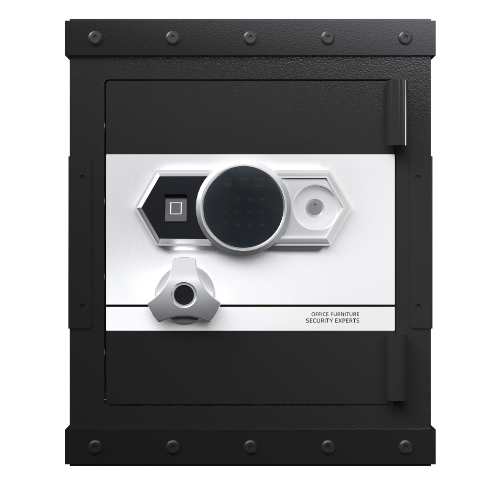 Three-lock safe, measuring 20.4 ″ × 16.5″ × 14.1 ″, suitable for home and office use, large steel digital safe equipped with a digital lock.