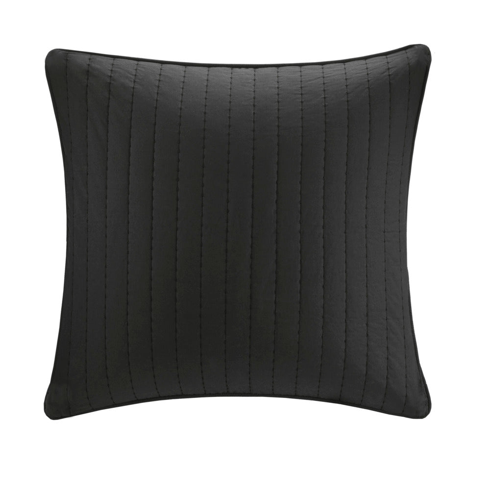 Cotton Quilted Euro Sham Black Euro Sham