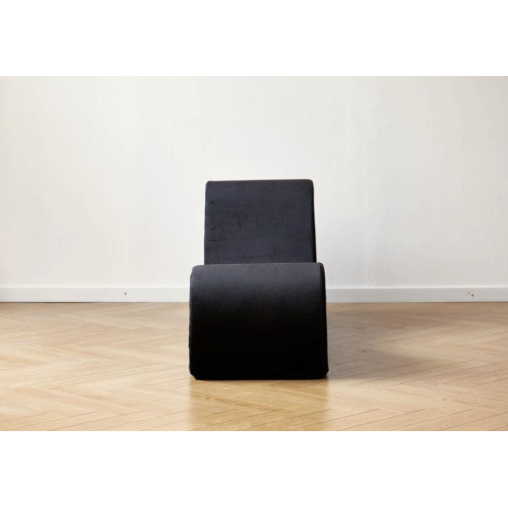 Solace Chaise Lounge Chair Relaxation, Ergonomic Design with Soft Yet Firm High-Density Foam Core, Removable Machine-Washable Cover, Black